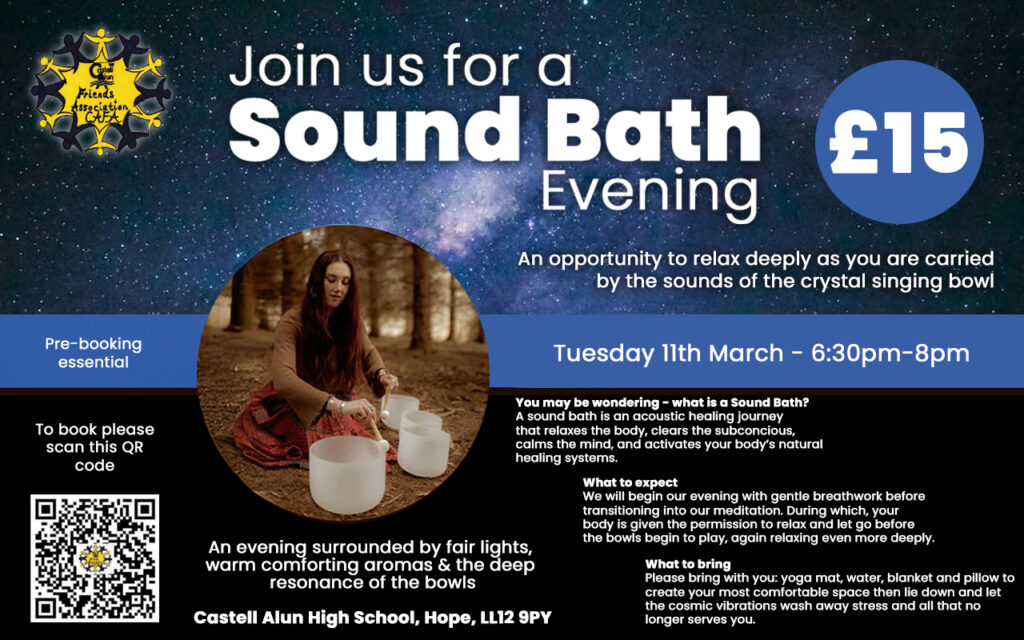 A promotional image for CAFA's Sound Bath event