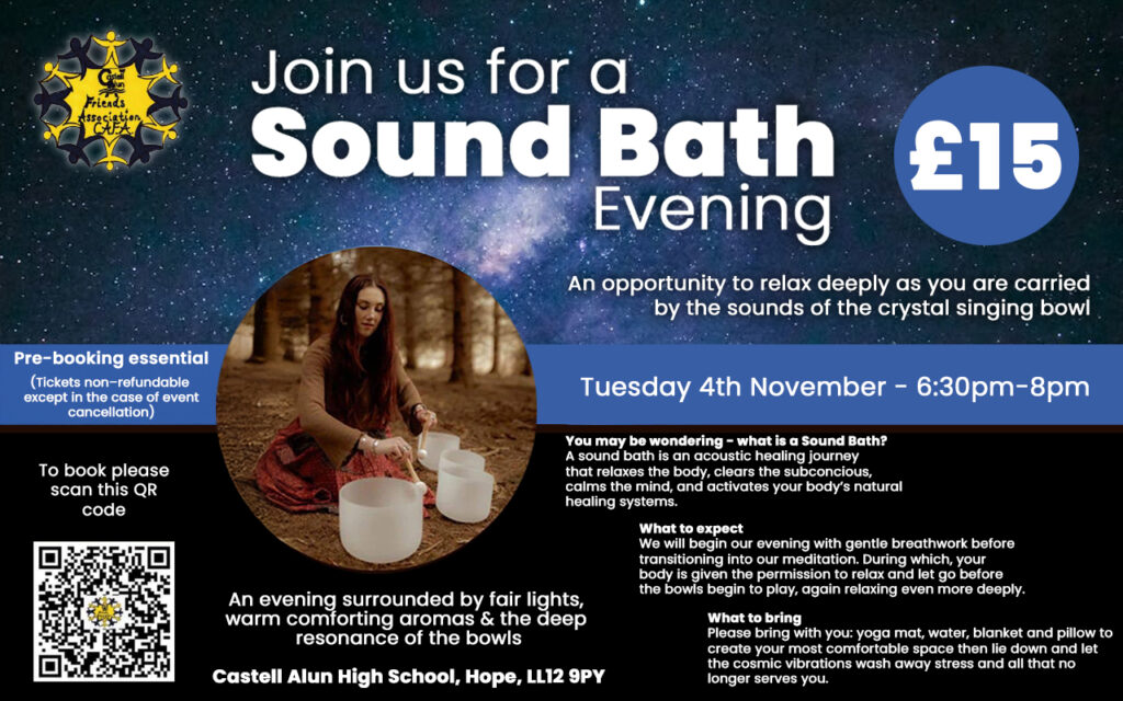 A promotional image for CAFA's Sound Bath event
