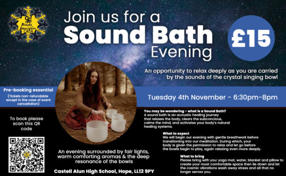 A promotional image for CAFA's Sound Bath event