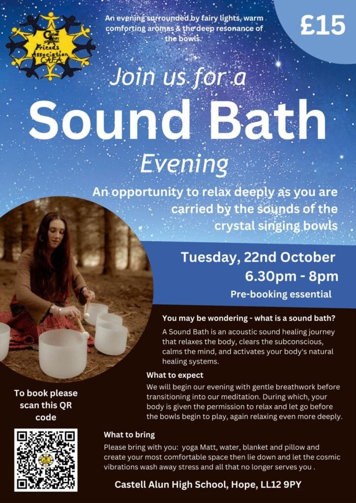 A promotional image for CAFA's Sound Bath event