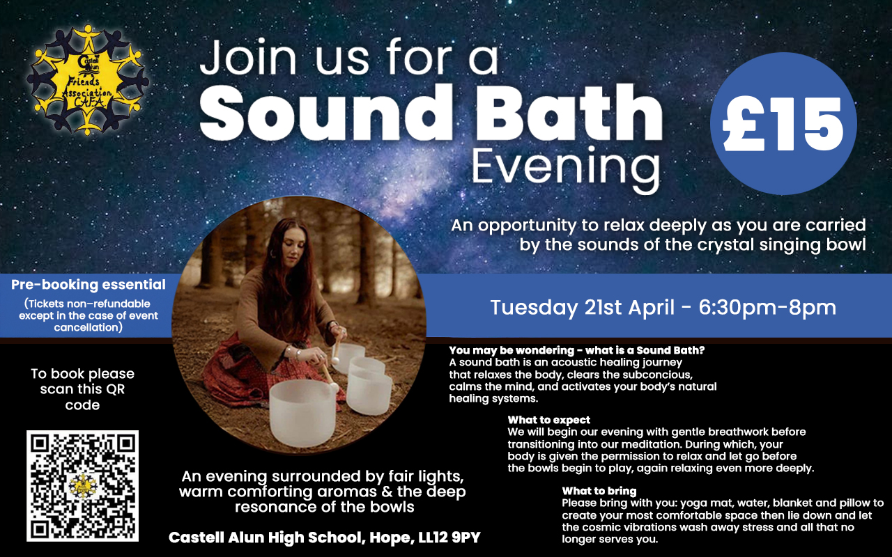 A promotional image for CAFA's Sound Bath event