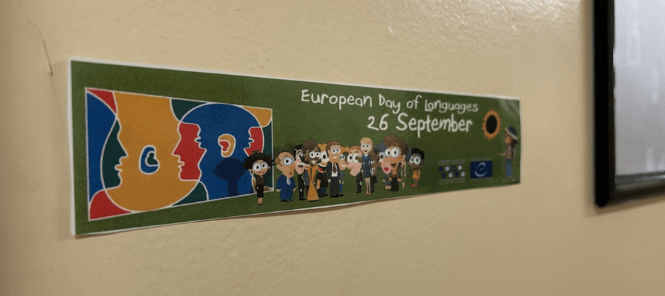 A photo of a banner celebrating European Day of Languages 2024