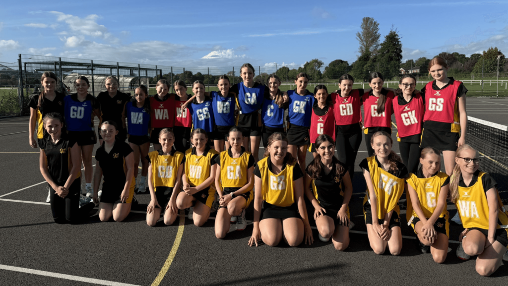 Our Sixth Form Netball Team after a 6-0 win against Maes Garmon, circa October 2024