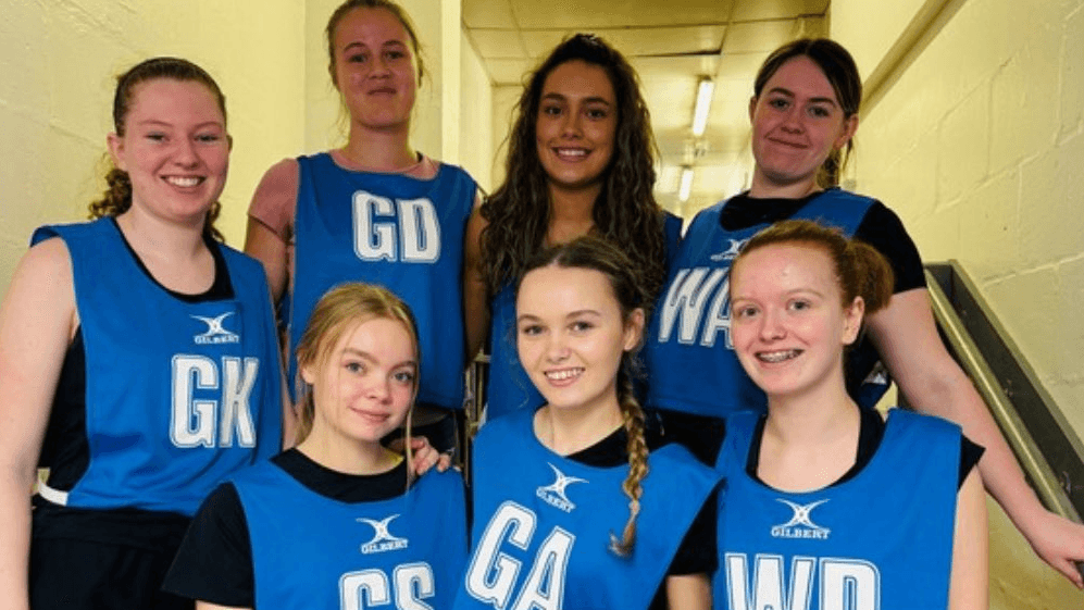 A photograph of the Sixth Form Netball team, circa November 2024