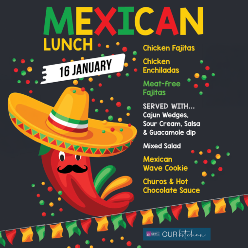 Social media image for the Canteen's Mexican Lunch Day (16/01/25)