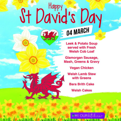 Social media image for the Canteen's St David's Day Theme Lunch (04-03-25)