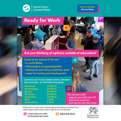 Social media image for the Careers Wales Job Seekers Events 2025
