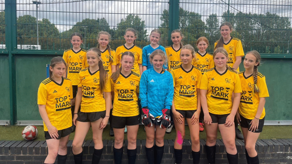 A photograph of the girls football team representing Castell Alun at Condover Hall, circa June 2025