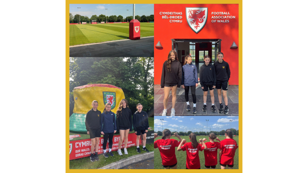 A photo collage of images of four of our 'Be Football' ambassadors who were taken to a training session at Collier's Park, circa June 2025