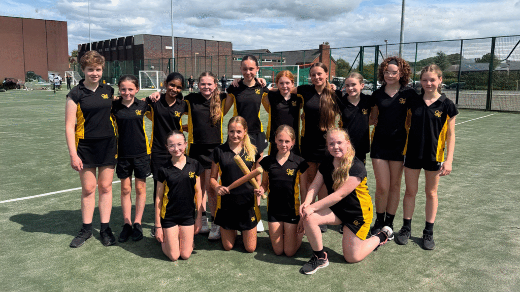 A photograph of our Year 7 rounders team took to the field at Castell Alun High School, competing against four other schools in a friendly and competitive evening of sport, circa June 2025