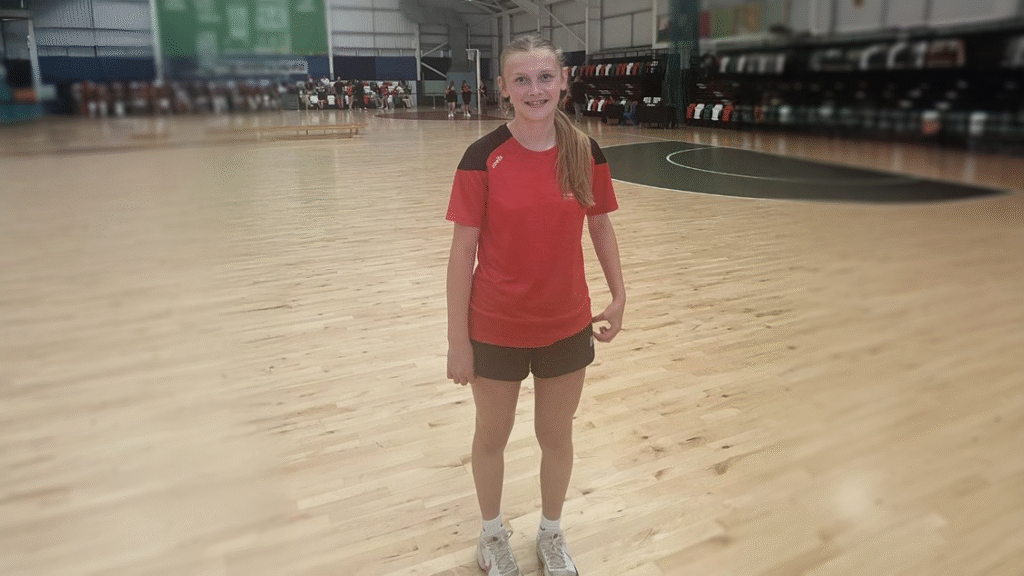 A photograph of a Year 8 student who who represented the Wales U13 Regional Academy in Cardiff , circa July 2025