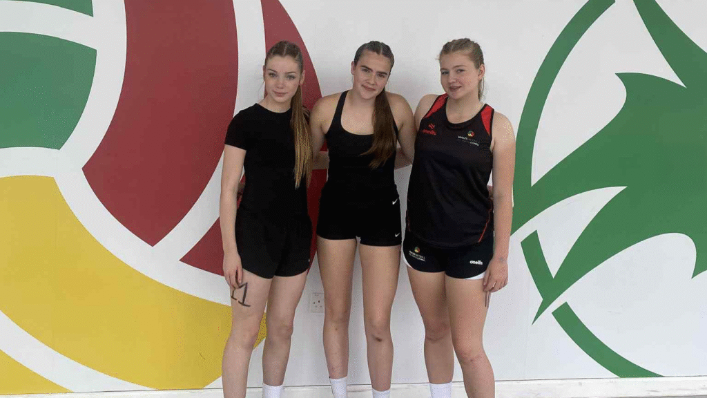 A photograph of three students who represented the North Wales regional academy in Cardiff, circa July 2025