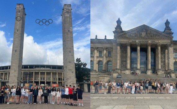 A collage of photographs from the Year 12 visit to Berlin, circa July 2025