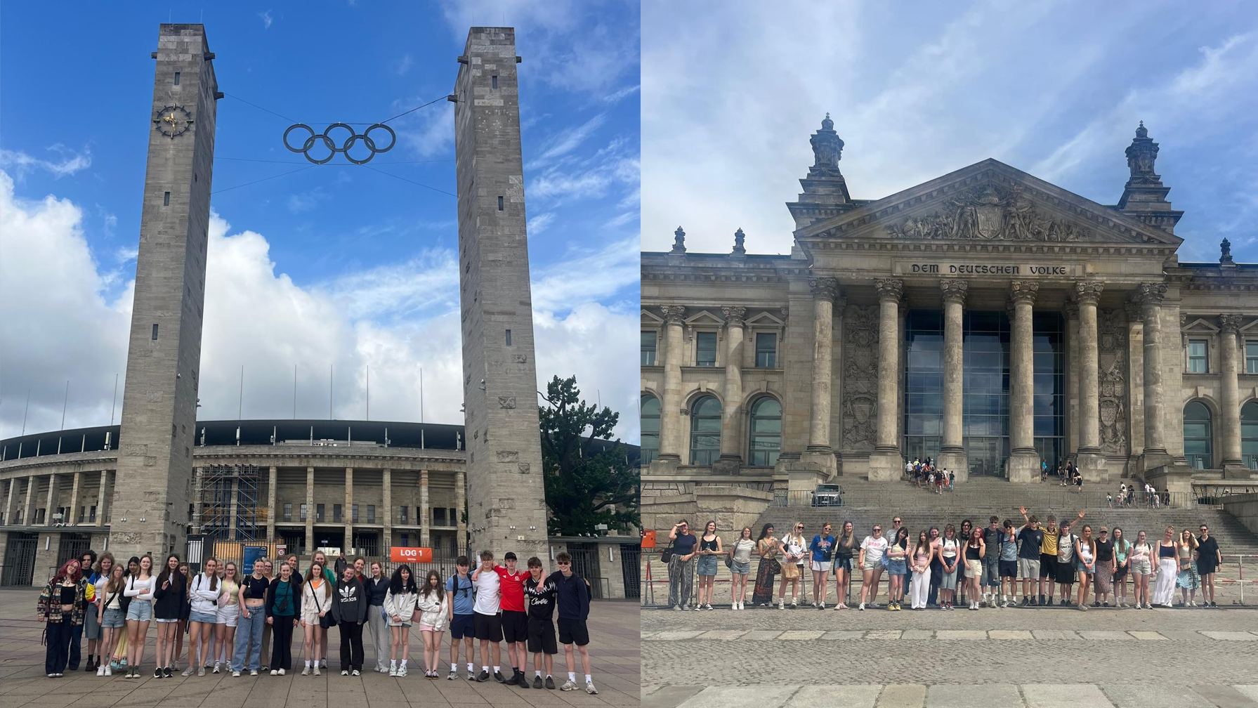 A collage of photographs from the Year 12 visit to Berlin, circa July 2025