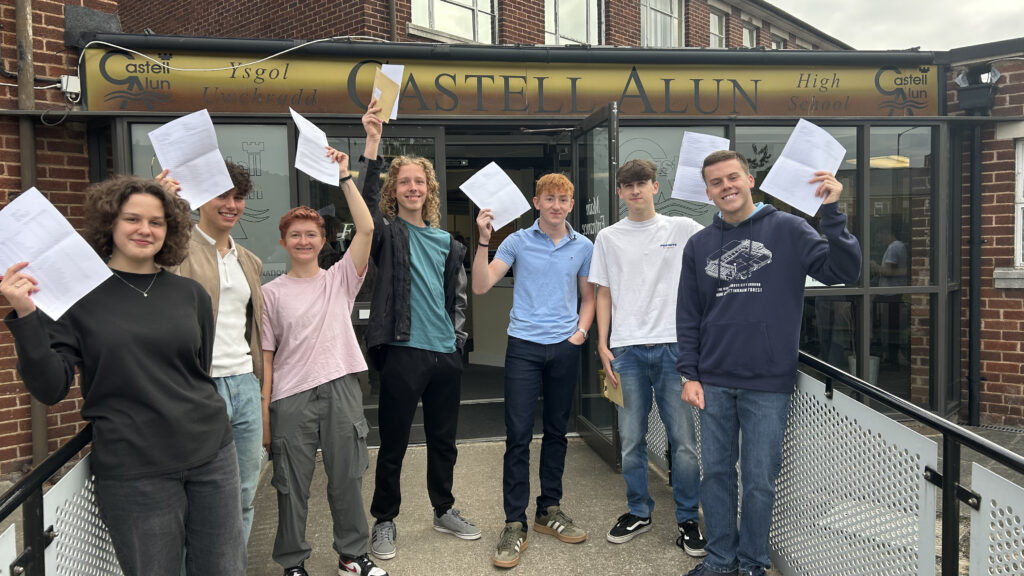 GCSE Results 2025: A photograph of some of our GCSE students receiving their exam results