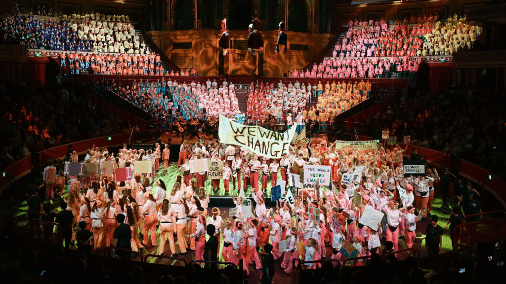 A photograph of the show 'We're Gonna Change the World' featuring one of our Year 9 students, circa September 2025