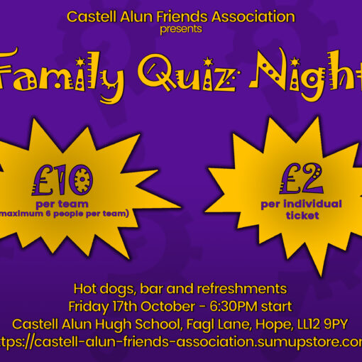 A promotional image for CAFA's Family Quiz Night event
