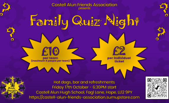 A promotional image for CAFA's Family Quiz Night event