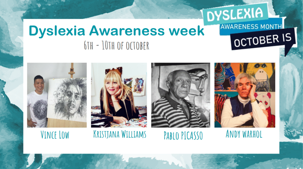 A graphic promoting Dyslexia Awareness Month, circa October 2025