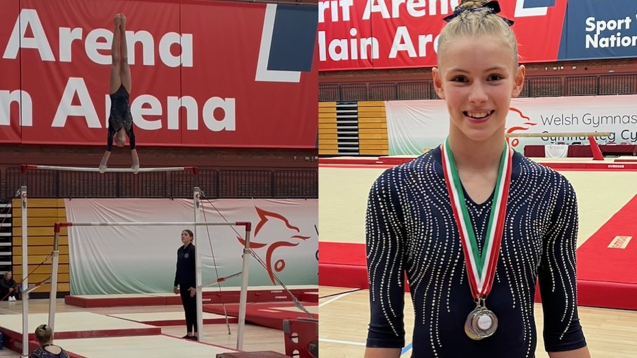 A photograph of a student who competed at the Welsh Classic Challenge Gymnastics Championships at Sport Wales National Centre in Cardiff, circa October 2025