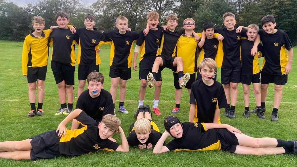 A photograph of the Year 7 boys rugby team after facing Alun PE, circa October 2025