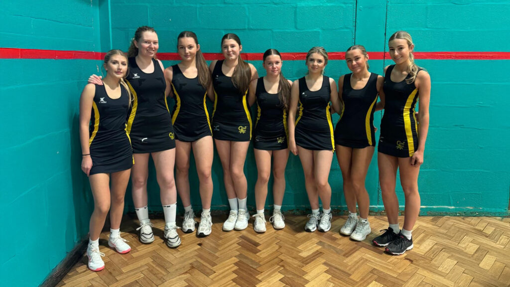 A photograph of the Year 10 netball team who became champions at the URDD Year 9/10 North Wales Championships in Bangor, circa November 2025