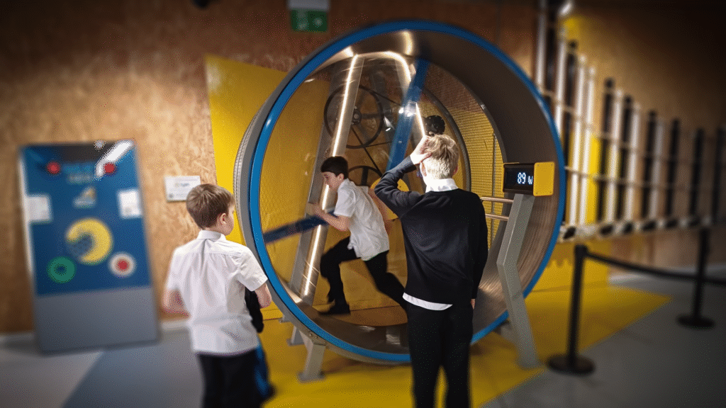 A photograph of students at the Xplore Science Discovery Centre in Wrexham, circa November 2025