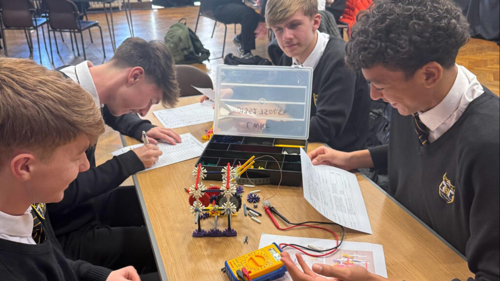 A photograph of students at the Year 10/11 engineering workshop, circa November 2025