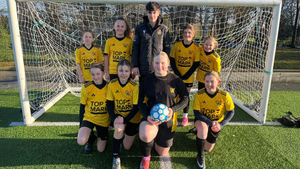 A photograph of the Year 7/8 girls team at the Utilita Tournament semi-finals, circa November 2025