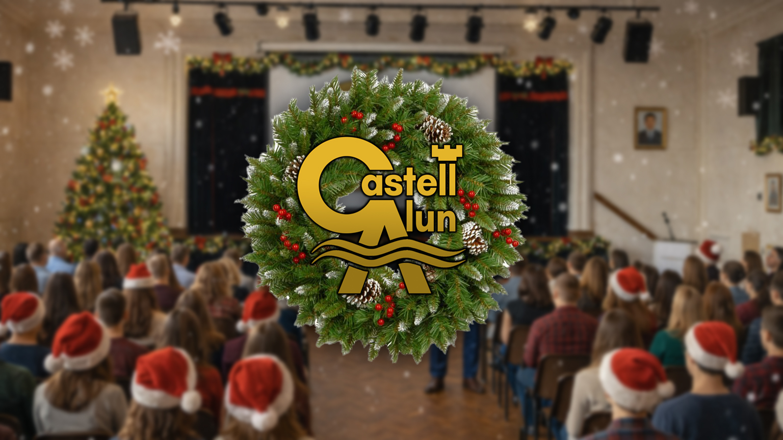 A background image for use in promoting Christmastime events