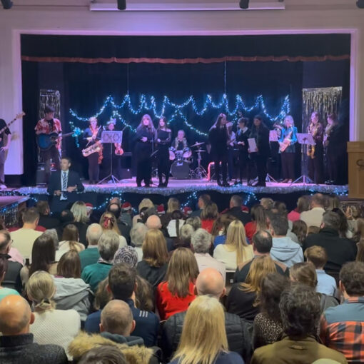 A photograph from the Castell Alun Christmas Concert, circa December 2025