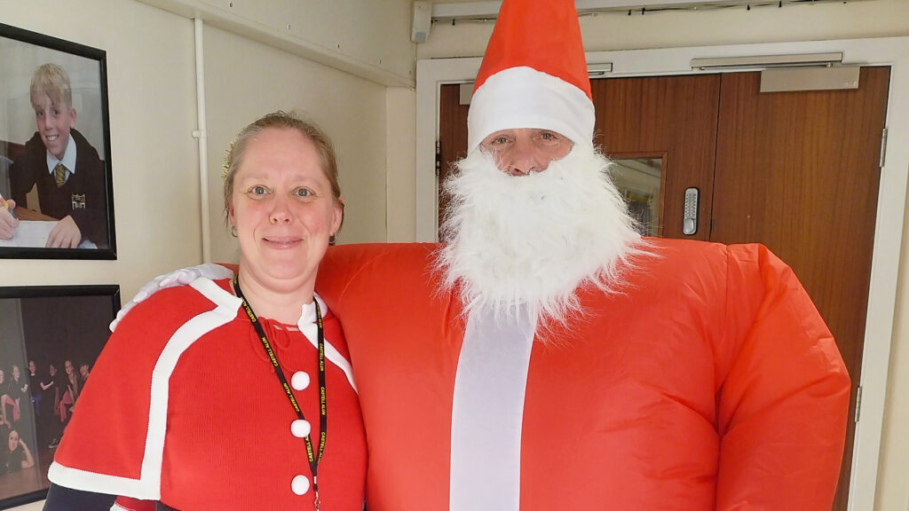 A photograph of Santa's visit to the School, circa December 2025