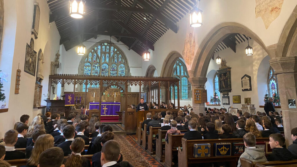 A photograph from the Year 7 Carol Service, circa December 2025