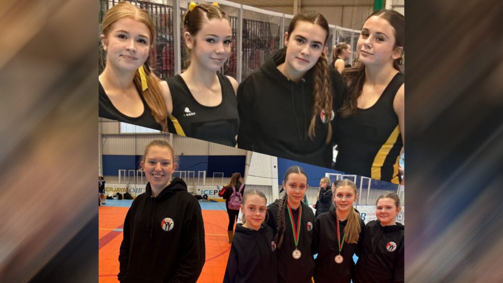 A collage of photos from a netball event, including team and individual shots, circa January 2026