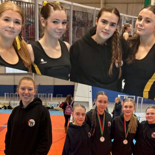 A collage of photos from a netball event, including team and individual shots, circa January 2026