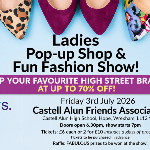 A promotional image for the CAFA Ladies Pop Up Shop and Fun Fashion Show (Summer 2026)